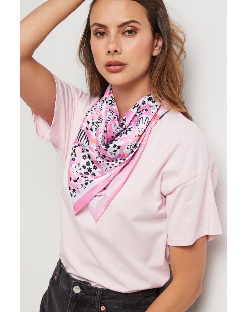 Foulard en coton Firecrest rose