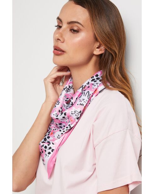Foulard en coton Firecrest rose