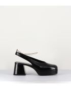 Pumps slingback Vicky nera in naplack - tacco 6,5 cm