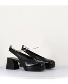 Pumps slingback Vicky nera in naplack - tacco 6,5 cm