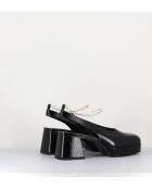 Pumps slingback Vicky nera in naplack - tacco 6,5 cm