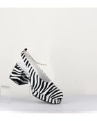 Pumppa slingback Vicky zebra naplack - tacco 6,5 cm
