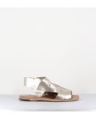 Lichtgouden leren sandalen en Itaca 033 zilver