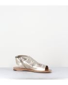 Lichtgouden leren sandalen en Itaca 033 zilver