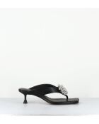 Sabot Narela in pelle nera con tacco 5cm