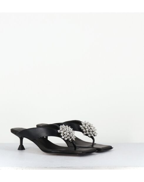 Sabot Narela in pelle nera con tacco 5cm