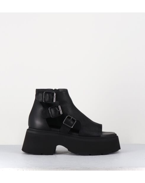 Sandales en cuir Gas noires
