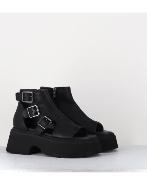 Sandales en cuir Gas noires