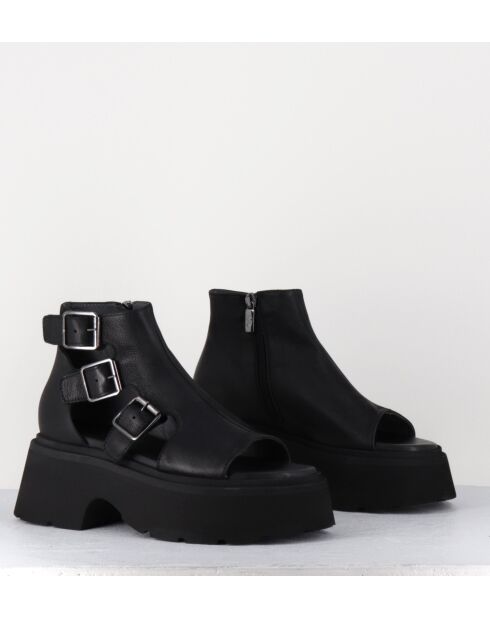 Sandales en cuir Gas noires