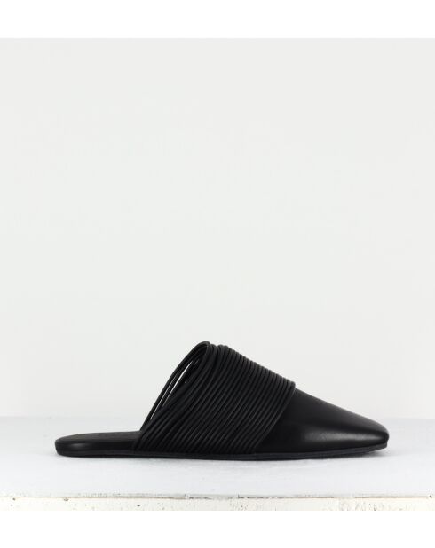 Mules planos de piel negros

-