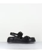 Sandales en cuir noires - Talon 5,5cm