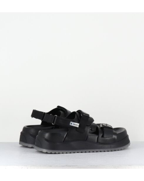 Sandales en cuir noires - Talon 5,5cm