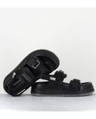 Sandales en cuir noires - Talon 5,5cm