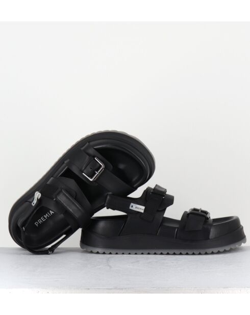 Sandales en cuir noires - Talon 5,5cm