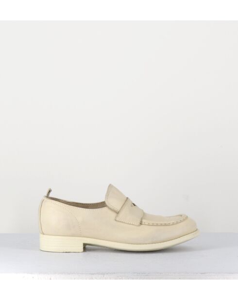 Mocassins en cuir Calixte crème