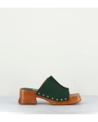 Mules Hannah in pelle verde - tacco 5,5 cm