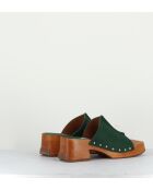 Mules Hannah in pelle verde - tacco 5,5 cm