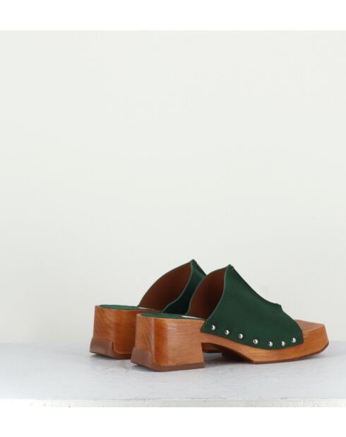 Mules Hannah in pelle verde - tacco 5,5 cm