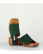 Mules Hannah in pelle verde - tacco 5,5 cm