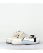 Mules de piel plateadas - tacón de 5,5 cm
