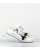 Mules de piel plateadas - tacón de 5,5 cm