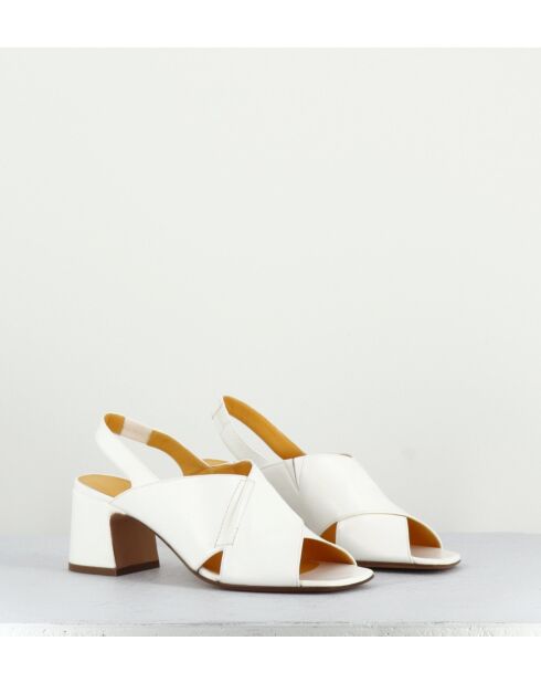 Sandales en cuir Glove blanches - Talon 5,5cm
