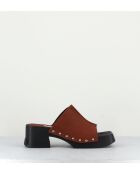 Mules Hannah in pelle marrone - tacco 5,5 cm