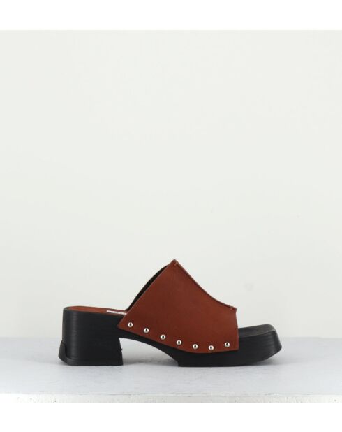 Mules Hannah in pelle marrone - tacco 5,5 cm