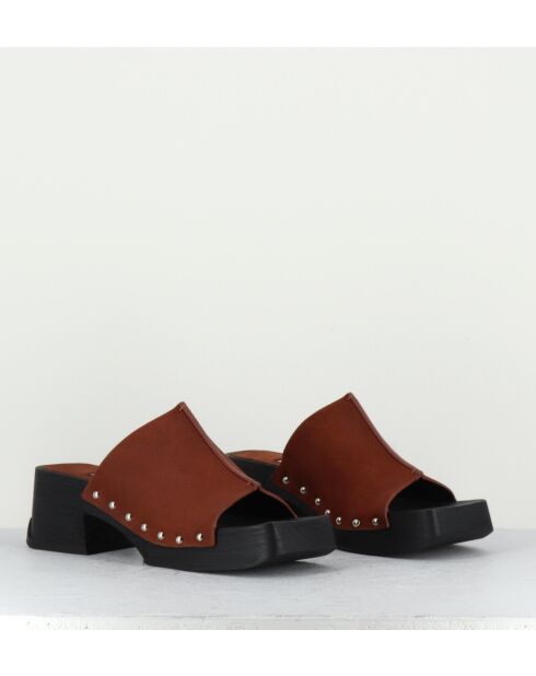 Mules Hannah in pelle marrone - tacco 5,5 cm
