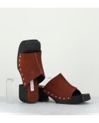 Mules Hannah in pelle marrone - tacco 5,5 cm