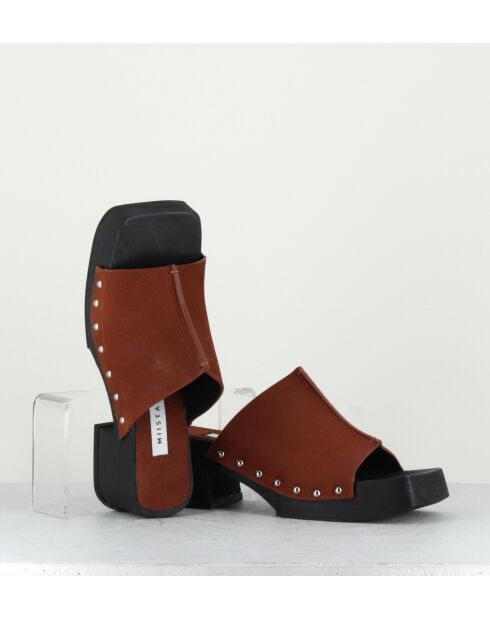 Mules Hannah in pelle marrone - tacco 5,5 cm