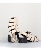 Darline Medusa-Clog aus cremefarbenem Glattleder — 5,5 cm Absatz