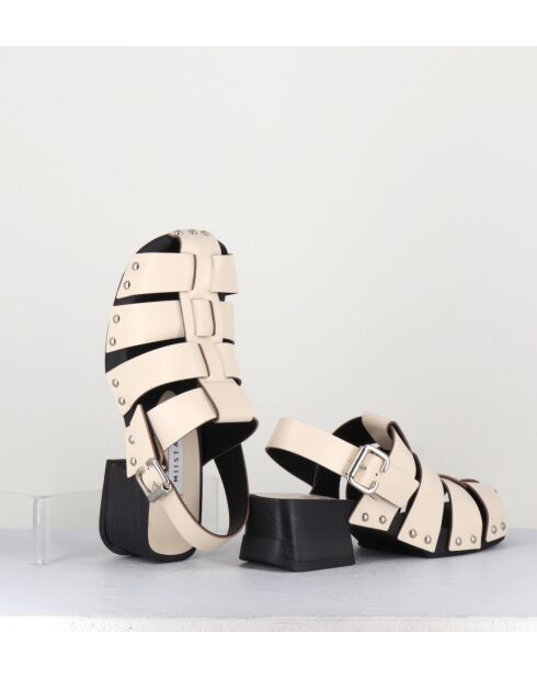 Darline Medusa-Clog aus cremefarbenem Glattleder — 5,5 cm Absatz