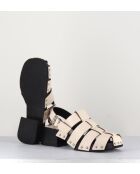 Darline Medusa-Clog aus cremefarbenem Glattleder — 5,5 cm Absatz