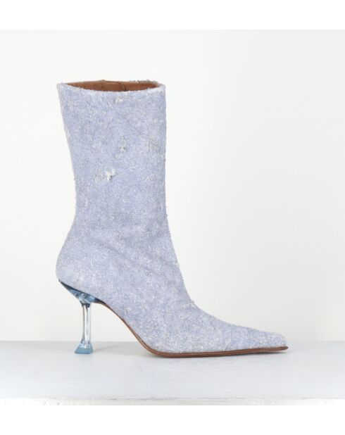 Marcela Jeansstiefel aus Leder — 9 cm Absatz