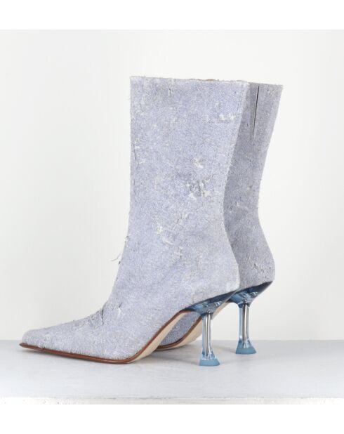 Marcela Jeansstiefel aus Leder — 9 cm Absatz
