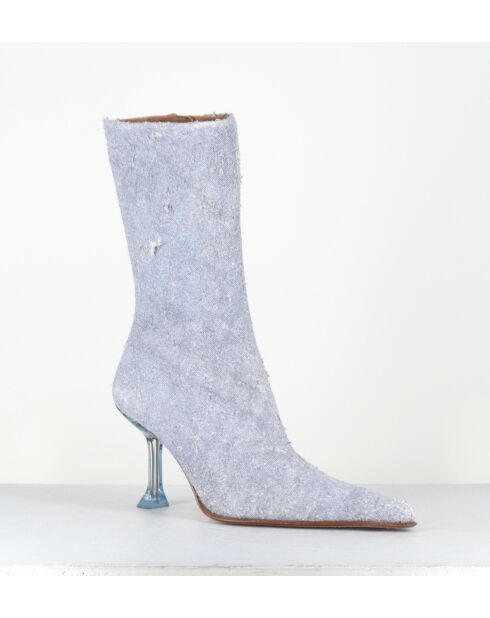 Marcela Jeansstiefel aus Leder — 9 cm Absatz