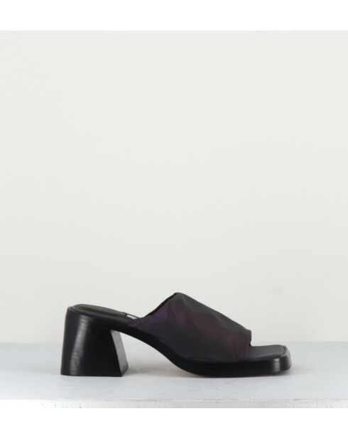 Sabot elasticizzati Kristen con riflessi viola - tacco 5cm