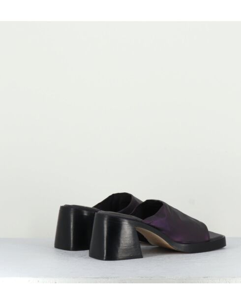 Sabot elasticizzati Kristen con riflessi viola - tacco 5cm