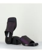 Sabot elasticizzati Kristen con riflessi viola - tacco 5cm