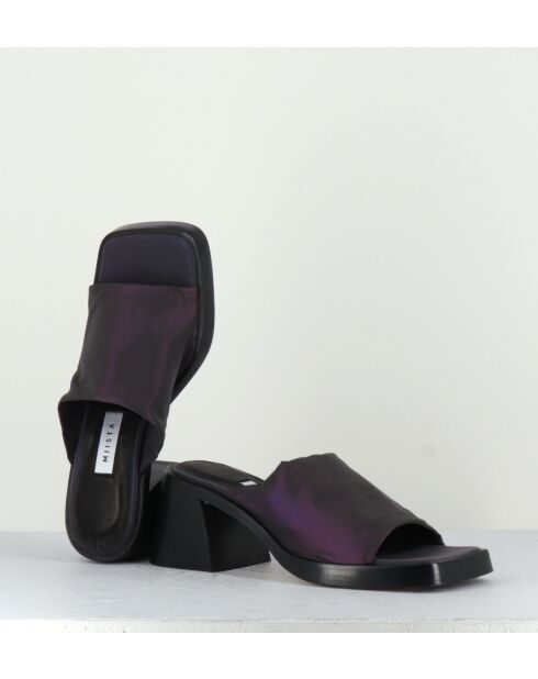 Sabot elasticizzati Kristen con riflessi viola - tacco 5cm