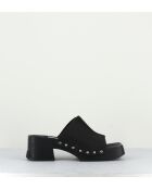 Mules en cuir Hannah noires - Talon 5,5cm