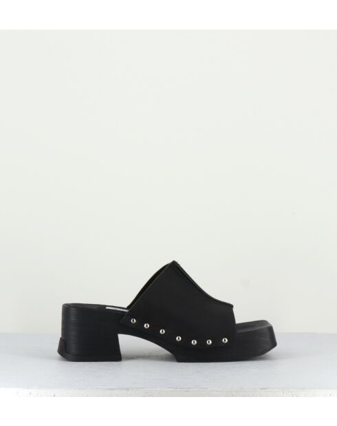 Mules en cuir Hannah noires - Talon 5,5cm
