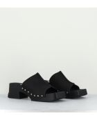 Mules en cuir Hannah noires - Talon 5,5cm