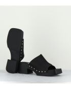 Mules en cuir Hannah noires - Talon 5,5cm