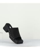 Mules en cuir Hannah noires - Talon 5,5cm