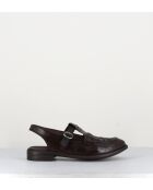 Scarpe Mary-Jane Slingback Lex537 Corteccia in pelle marrone