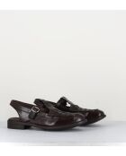 Scarpe Mary-Jane Slingback Lex537 Corteccia in pelle marrone