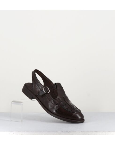 Zapatos Mary-Jane Slingback Lex537 Corteccia de piel marrón