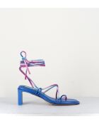 Sandales en cuir Alberta bleues - Talon 6,5cm